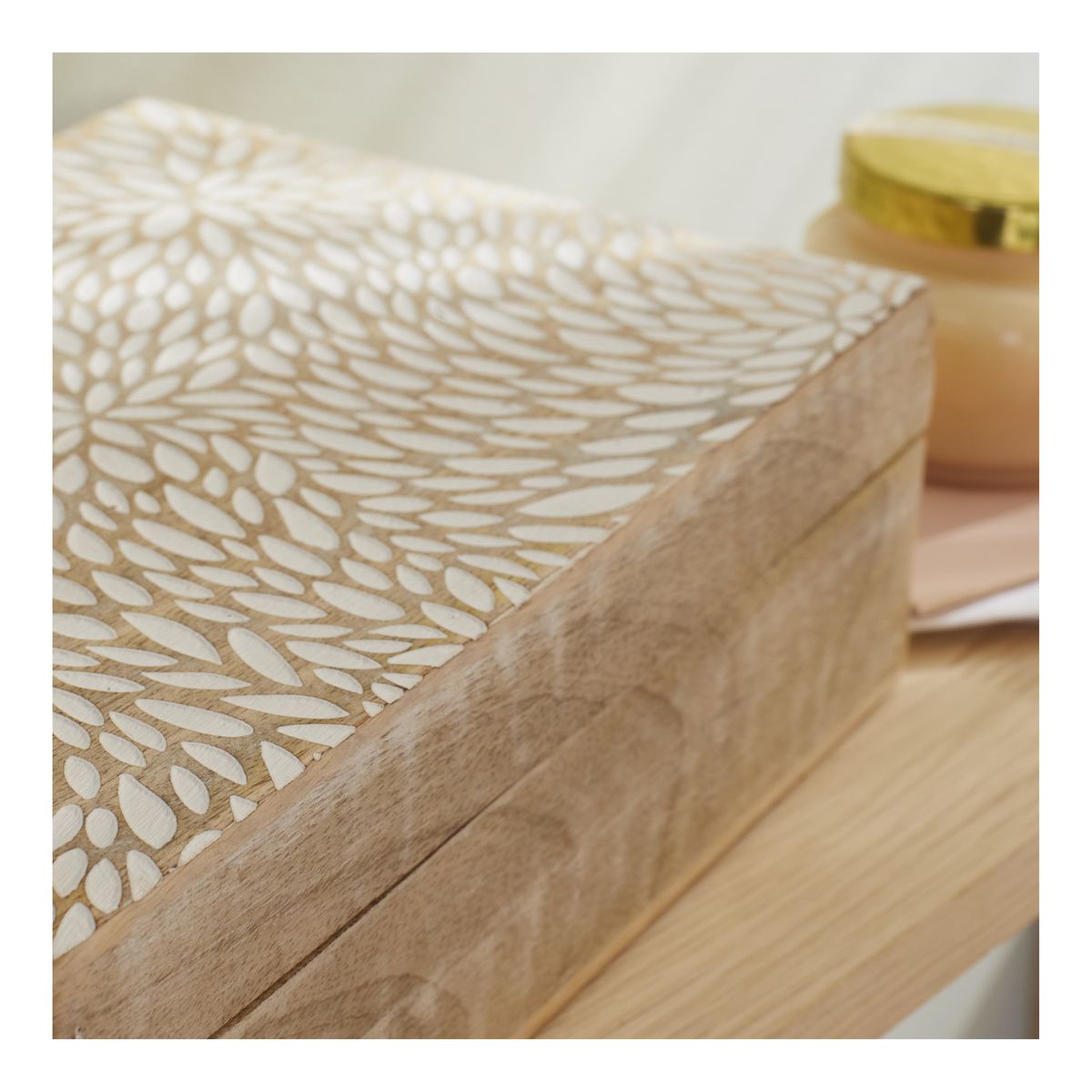 Mango Wood - Lot De 3 Boites - Beige