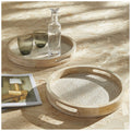 Mango Wood - Lot De 2 Plateaux Arrondis - Beige