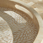 Mango Wood - Lot De 2 Plateaux Arrondis - Beige
