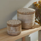 Mango Wood - Lot De 2 Boites - Beige
