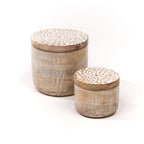 Mango Wood - Lot De 2 Boites - Beige