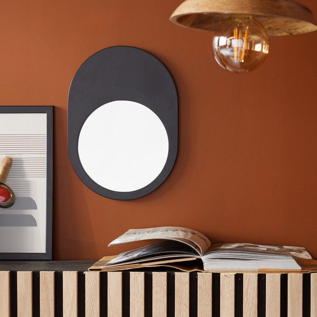 Moka - Miroir Ovale - Fusain