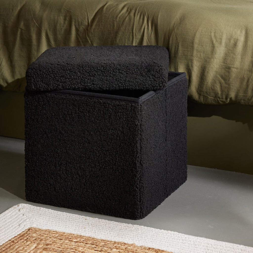 Matcha - Pouf Pliable Teddy - Fusain