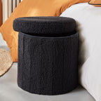 Moka - Pouf Pliable Teddy - Fusain