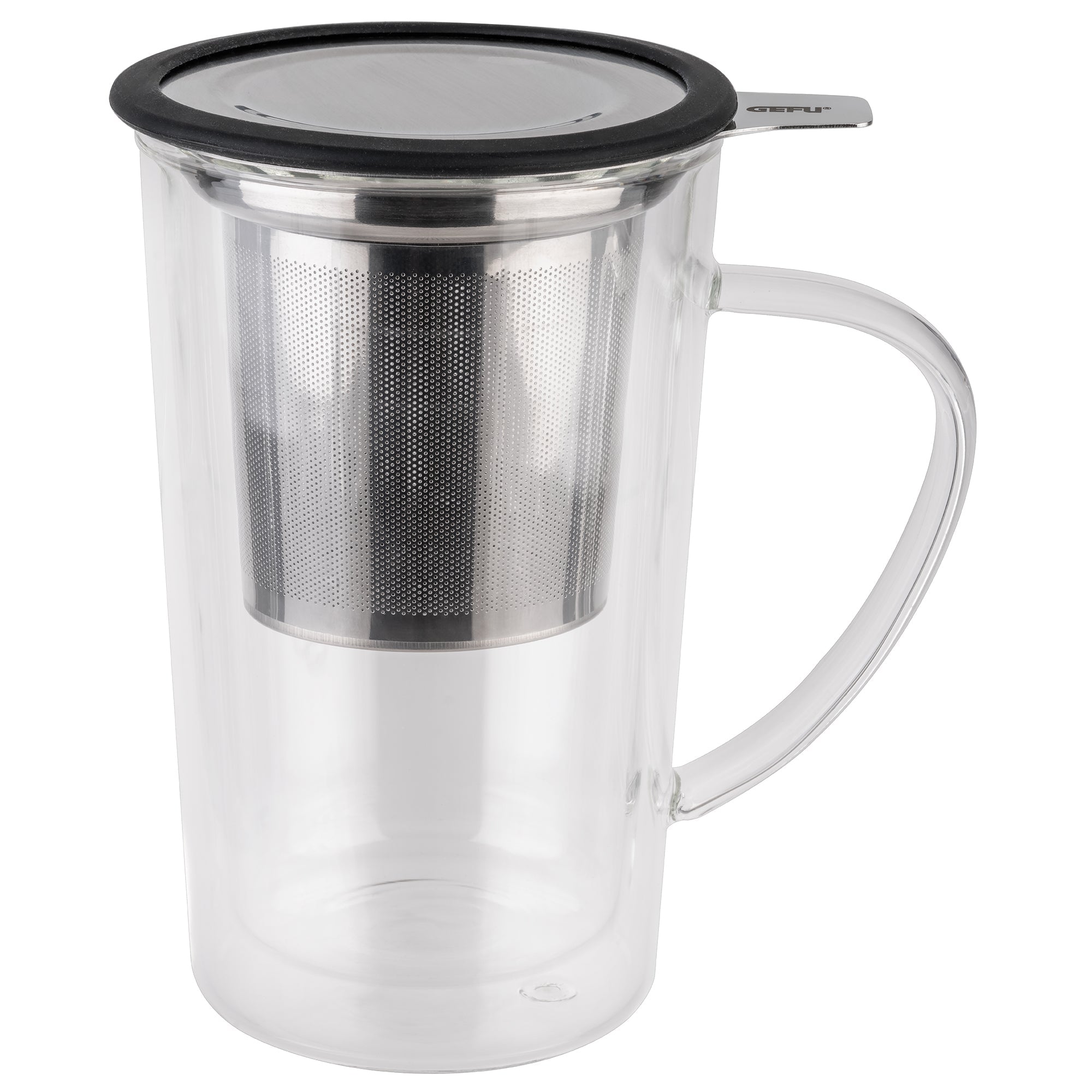 Mira - Tasse À Thé Avec Filtre À Thé - Argent/Transparent