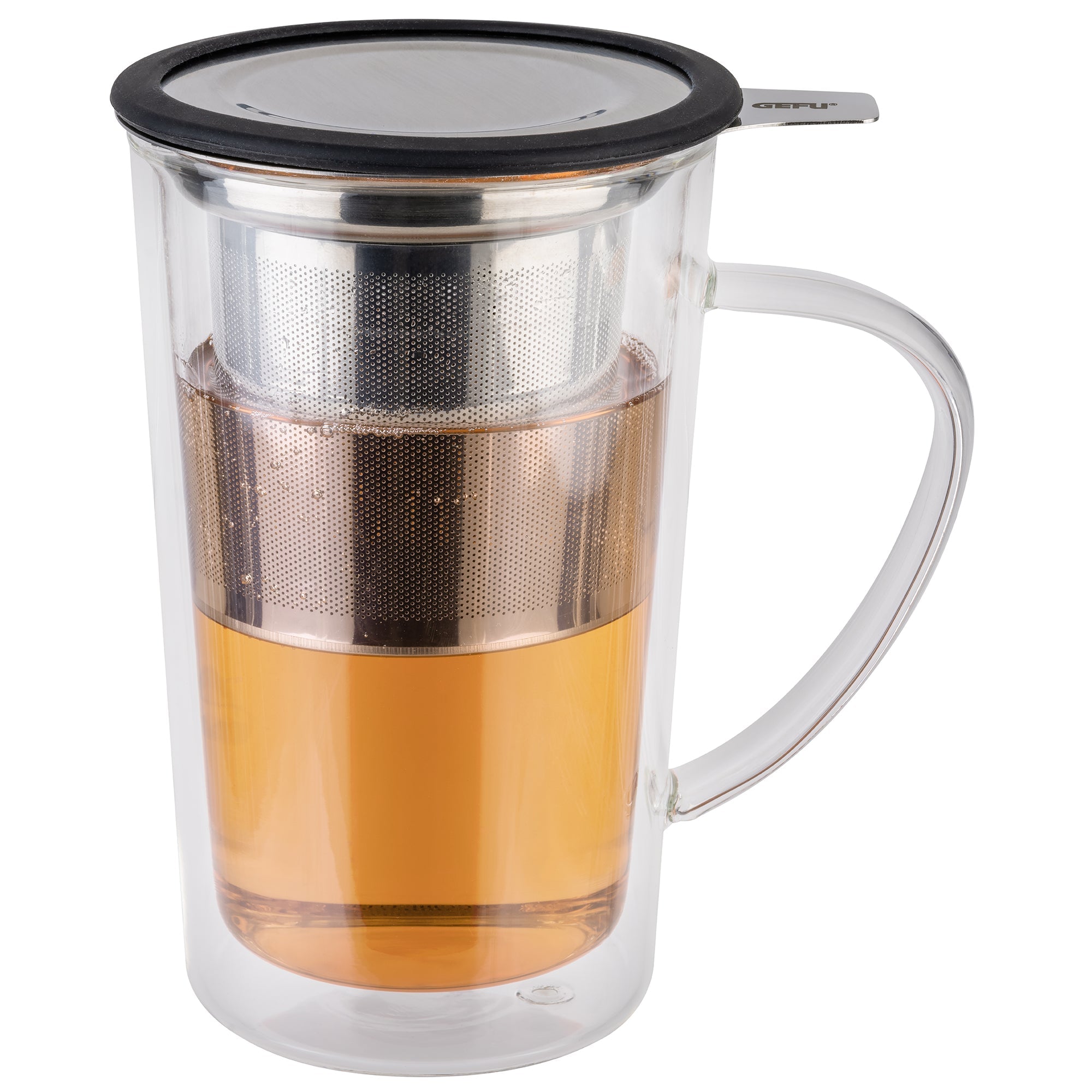 Mira - Tasse À Thé Avec Filtre À Thé - Argent/Transparent