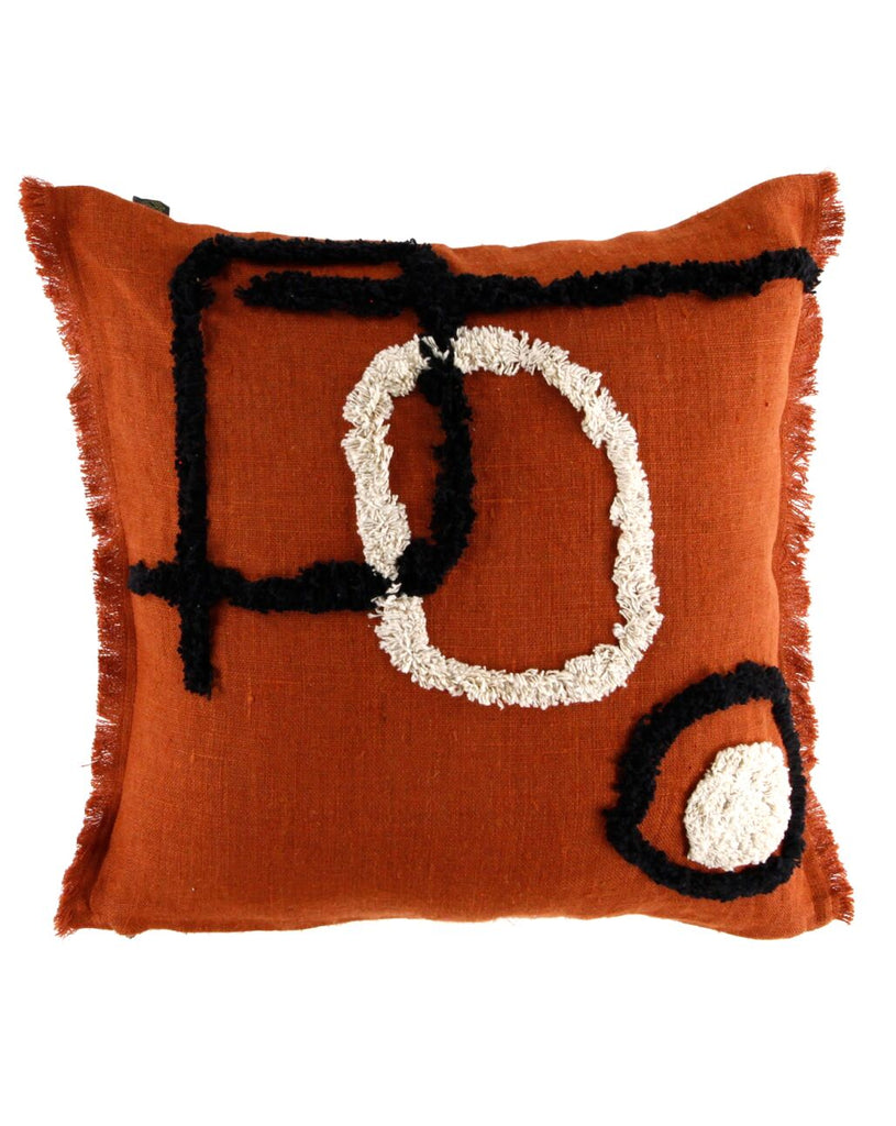 Housse De Coussin Tikri - Brique - 3 Tailles