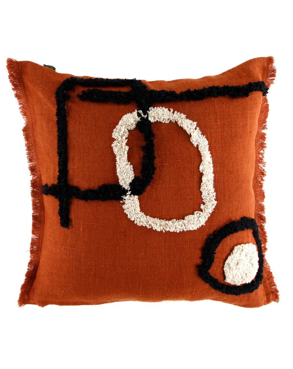 Housse De Coussin Tikri - Brique - 3 Tailles