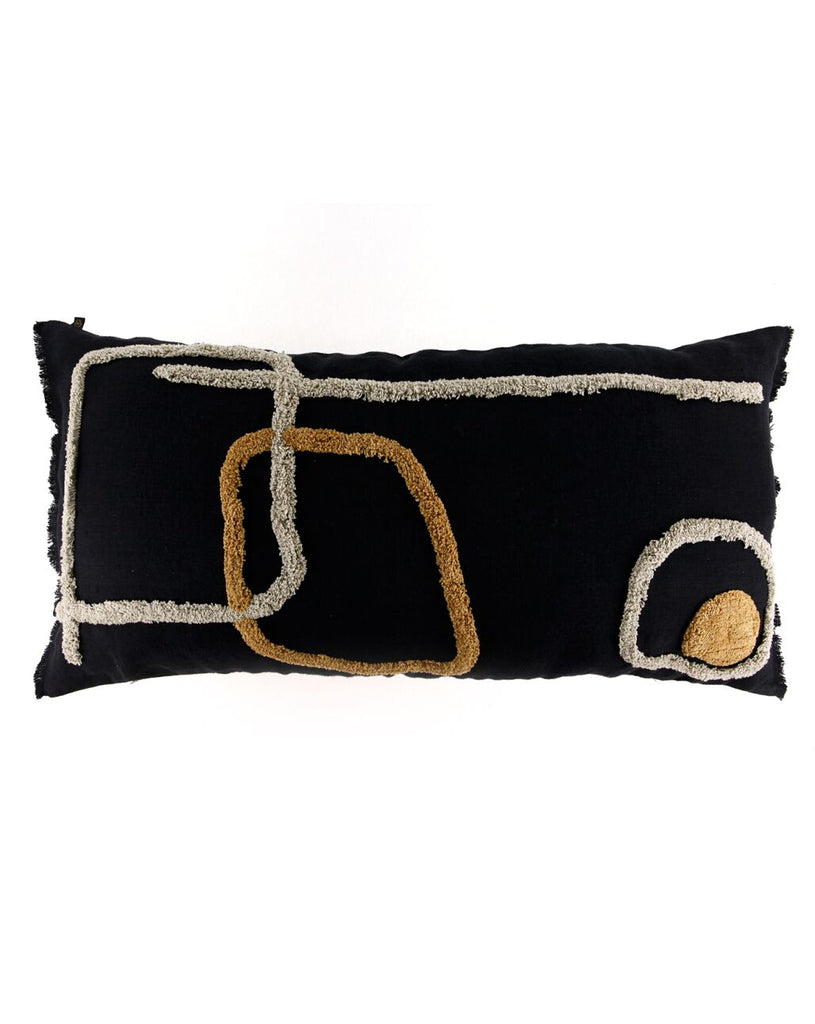 Housse De Coussin Tikri - Noir - 3 Tailles