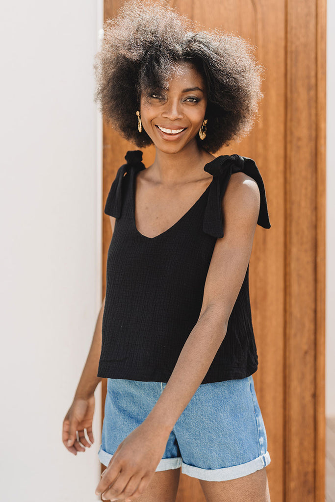 Débardeur Luna Noir Coton
