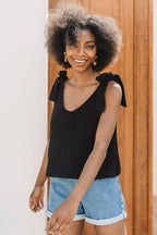 Débardeur Luna Noir Coton