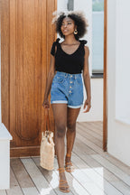 Débardeur Luna Noir Coton