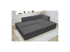 Megeve - Canapé D'Angle Fixe Modulable - Tissu Bouclette - Avec Pouf - Angle Droit