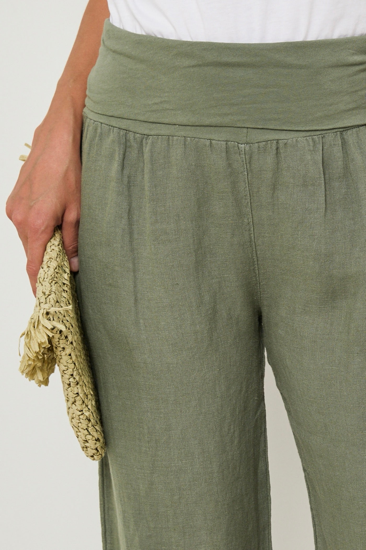 Autour Du Lin - Pantalon Kaki - Femme