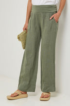 Autour Du Lin - Pantalon Kaki - Femme