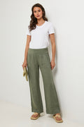 Autour Du Lin - Pantalon Kaki - Femme