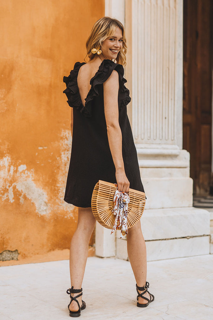 Robe Perla Noir Coton