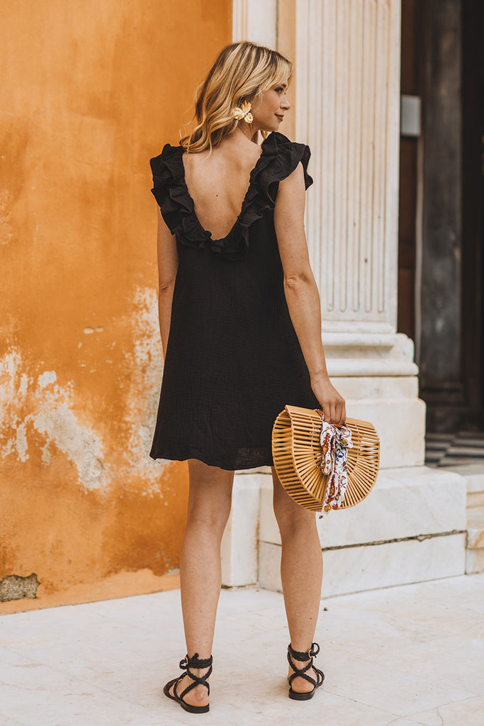 Robe Perla Noir Coton