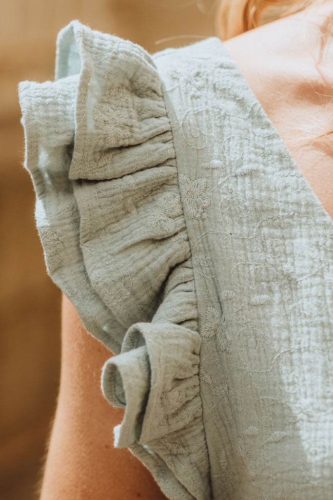 Robe Lucia Menthe Brodé