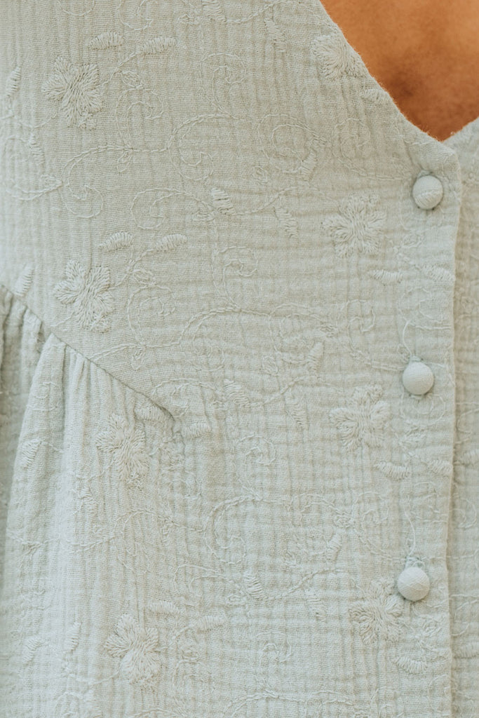 Robe Lucia Menthe Brodé