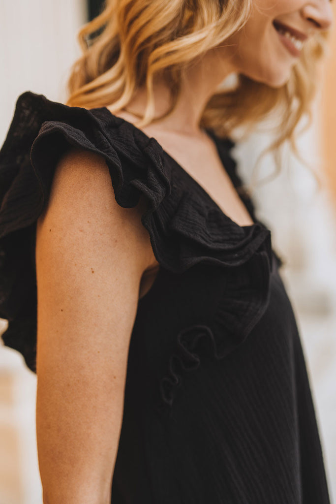 Robe Perla Noir Coton