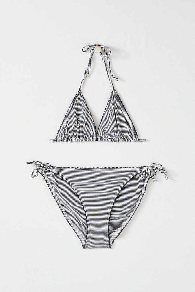 Petit Bateau - Maillot 2 Pieces  - Bleu Et Blanc - Femme