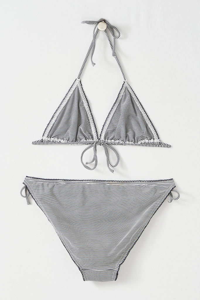 Petit Bateau - Maillot 2 Pieces  - Bleu Et Blanc - Femme
