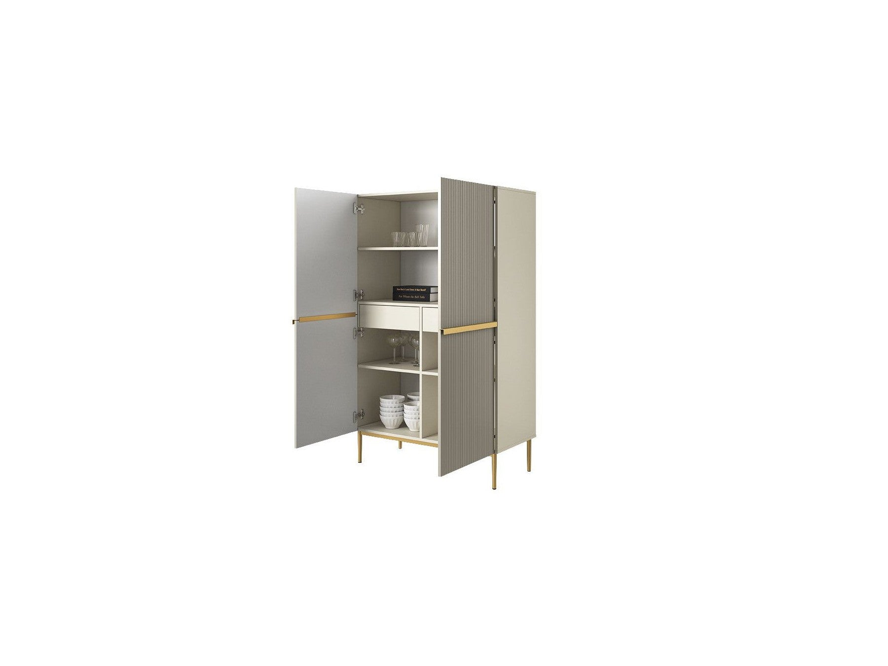 Kasha - Buffet Haut 2 Portes - Pieds Or