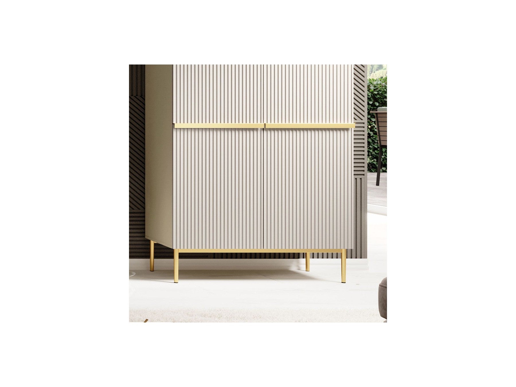 Kasha - Buffet Haut 2 Portes - Pieds Or