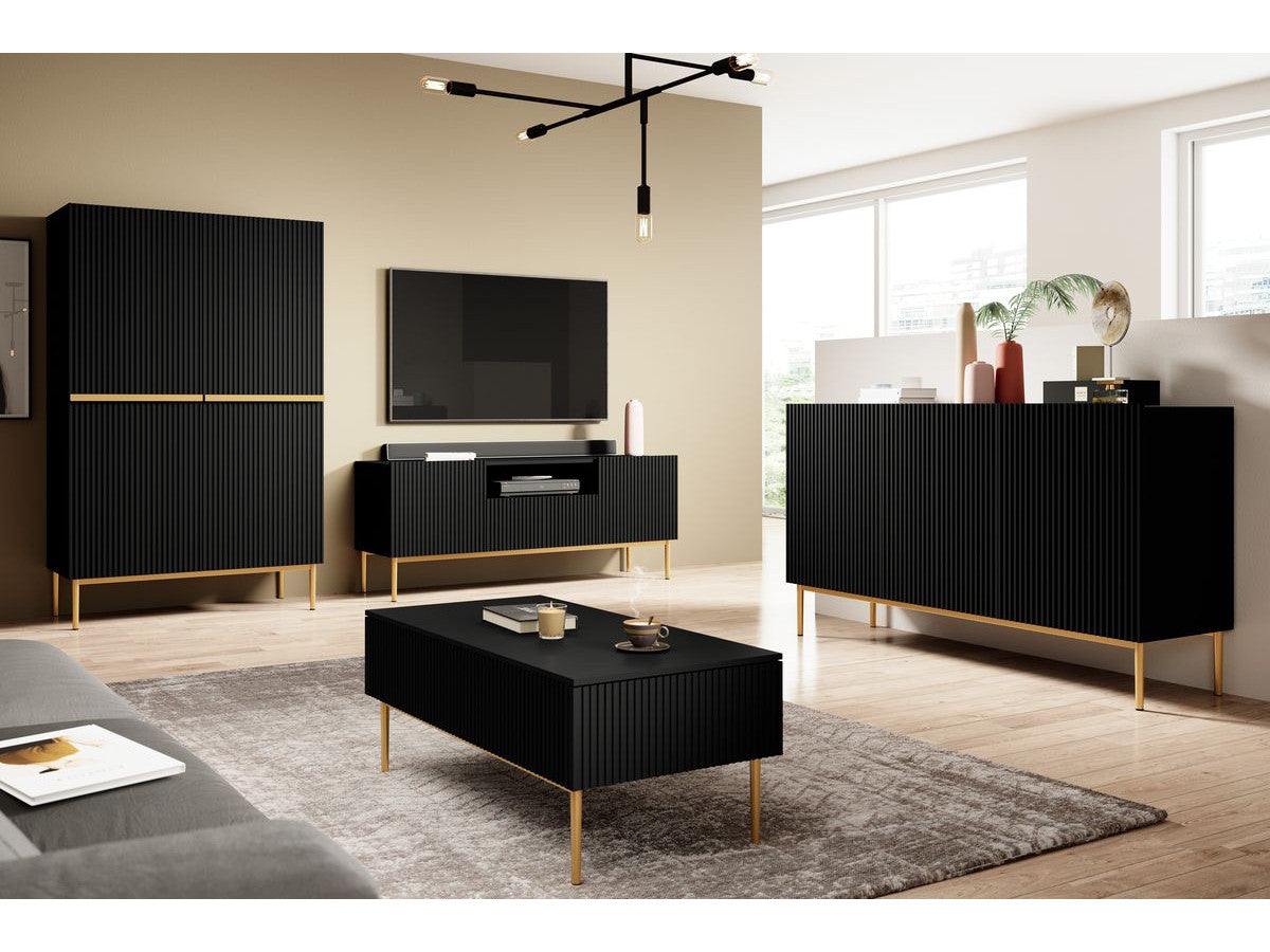 Kasha - Buffet Haut 2 Portes - Pieds Or