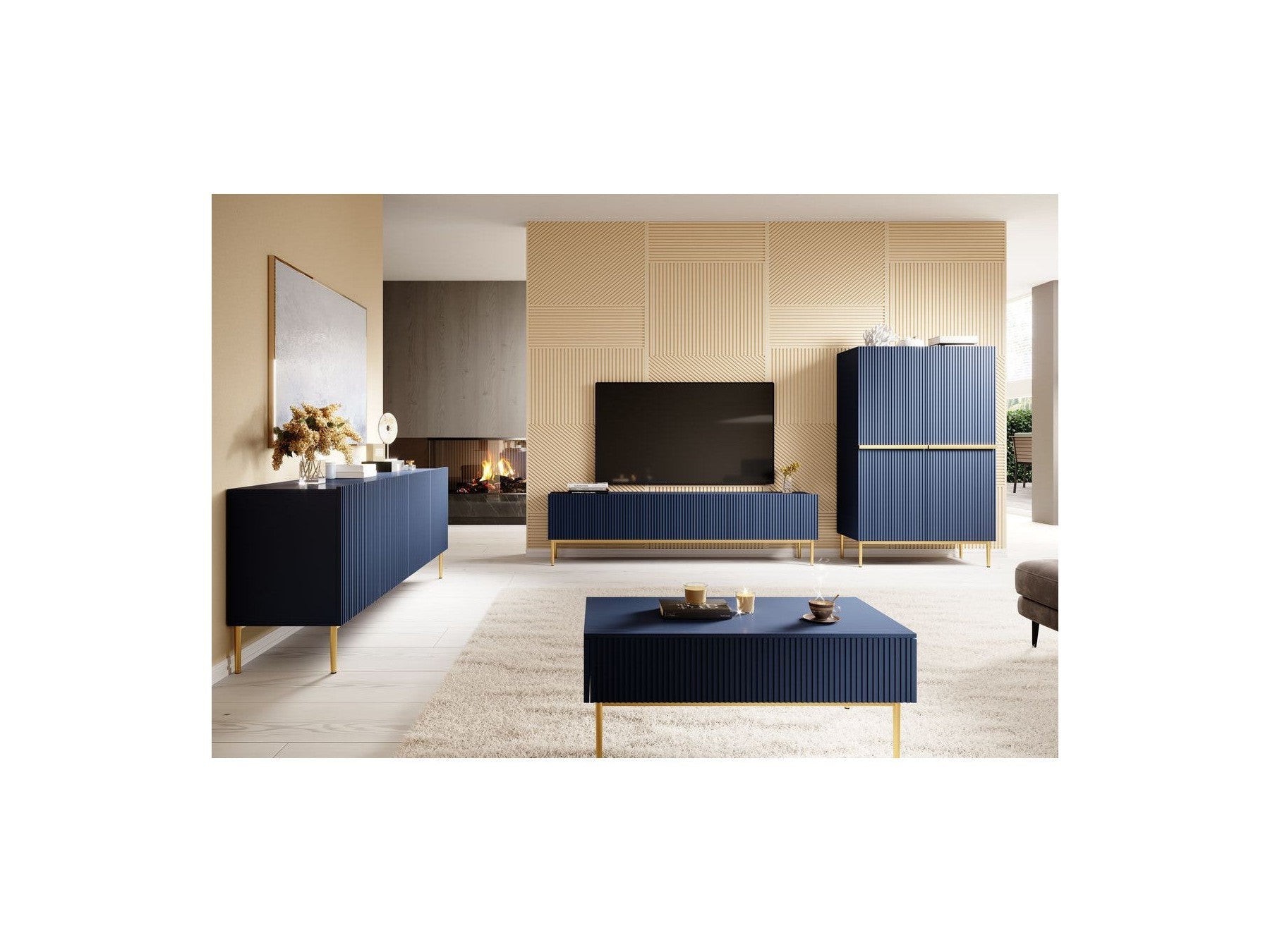 Kasha - Buffet Haut 2 Portes - Pieds Or