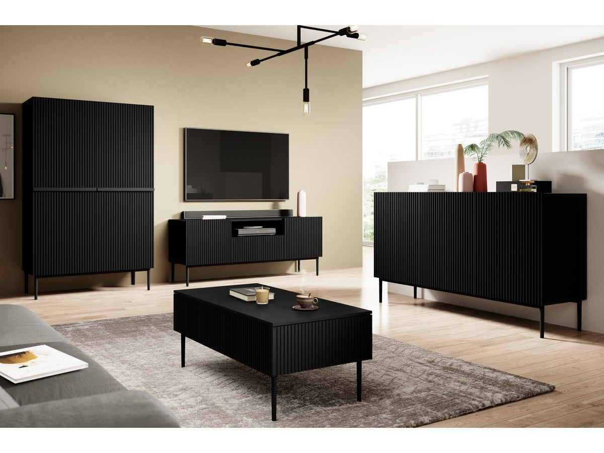 Kasha - Buffet Haut 2 Portes - Pieds Noir