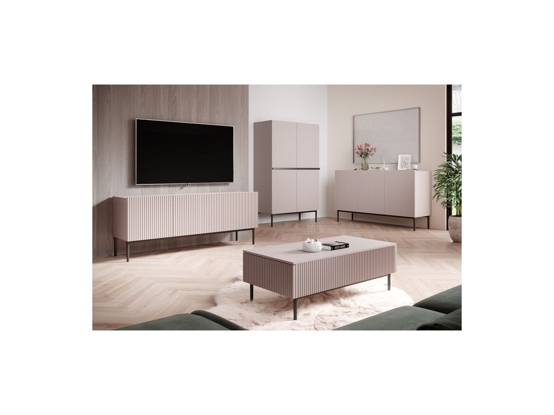 Kasha - Buffet Haut 2 Portes - Pieds Noir