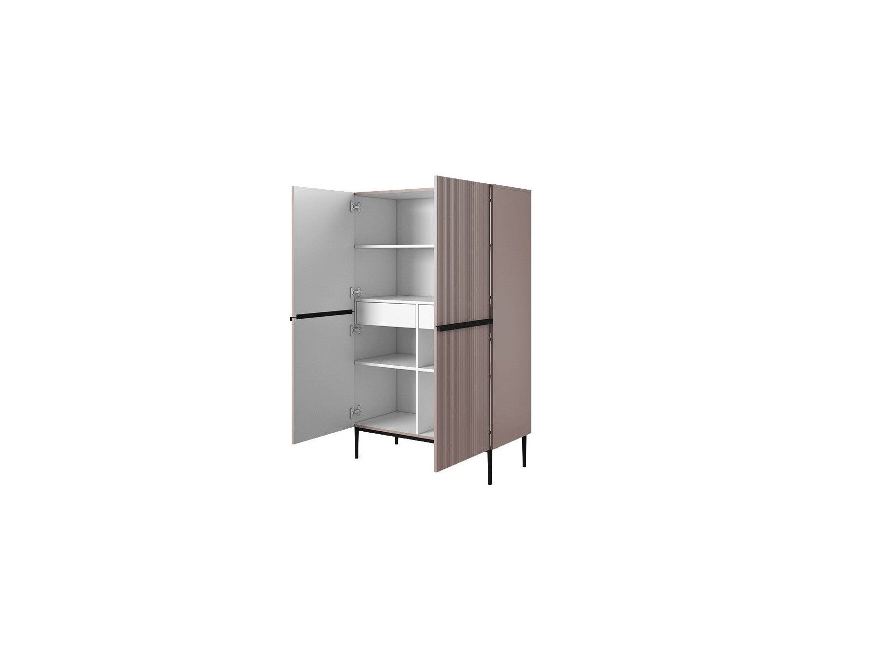 Kasha - Buffet Haut 2 Portes - Pieds Noir