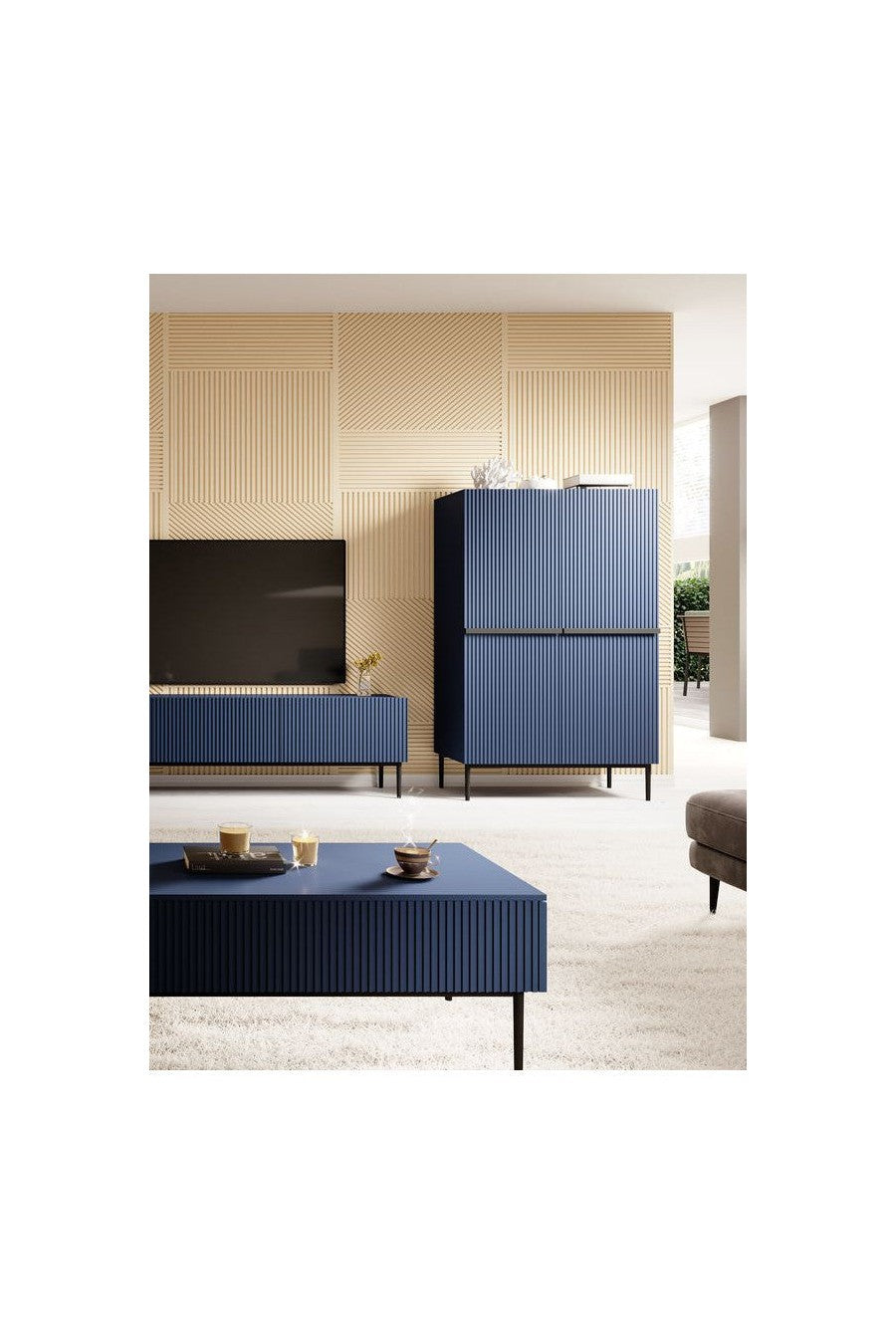 Kasha - Buffet Haut 2 Portes - Pieds Noir