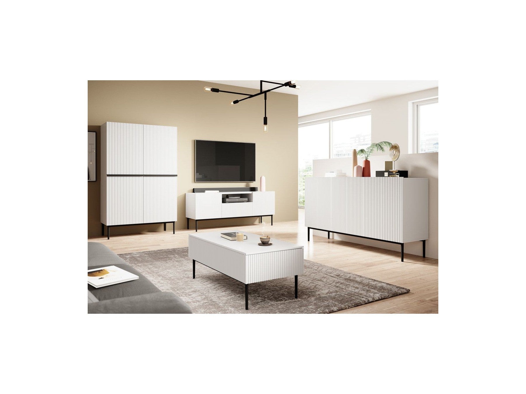 Kasha - Buffet Haut 2 Portes - Pieds Noir