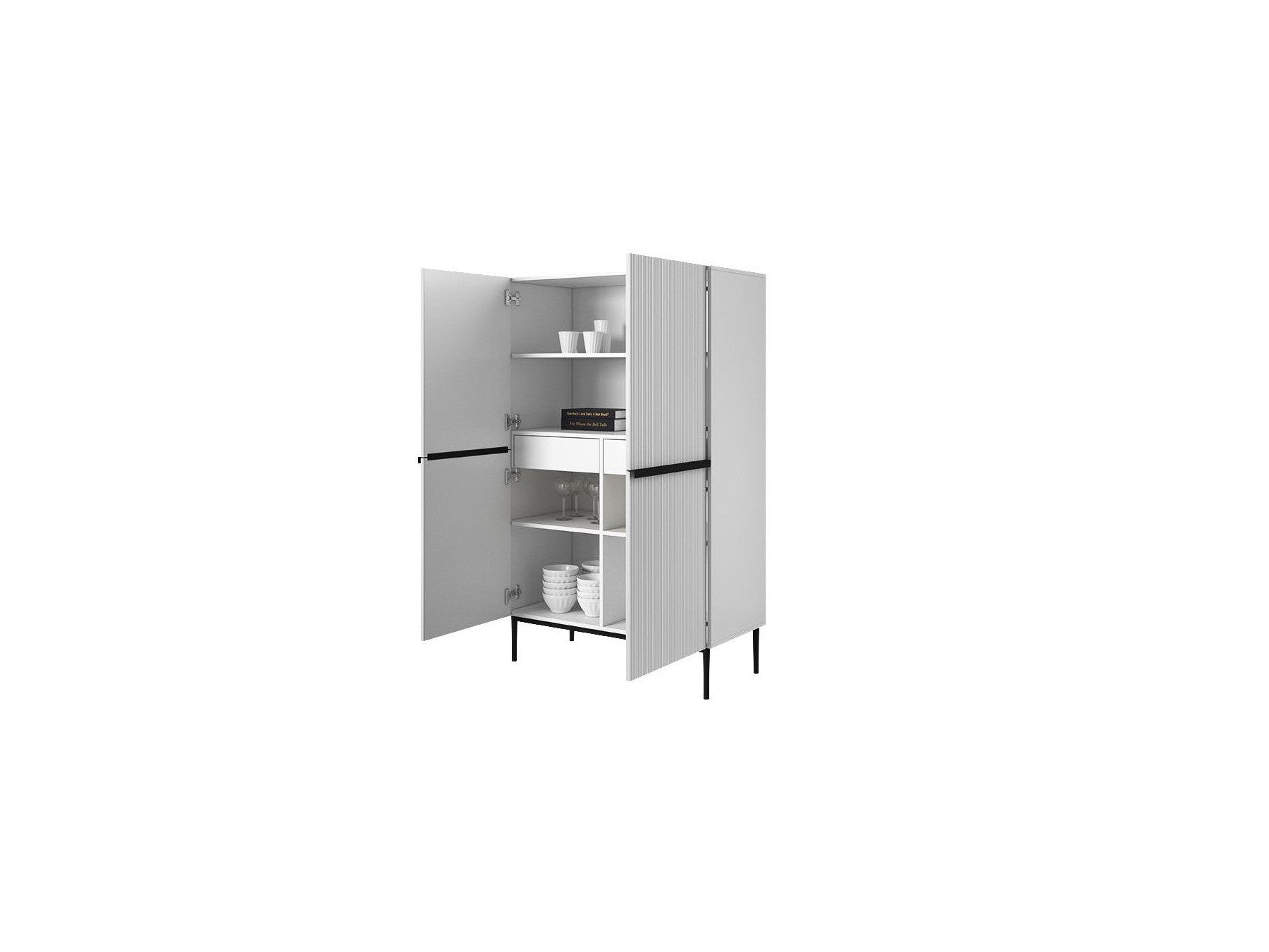 Kasha - Buffet Haut 2 Portes - Pieds Noir