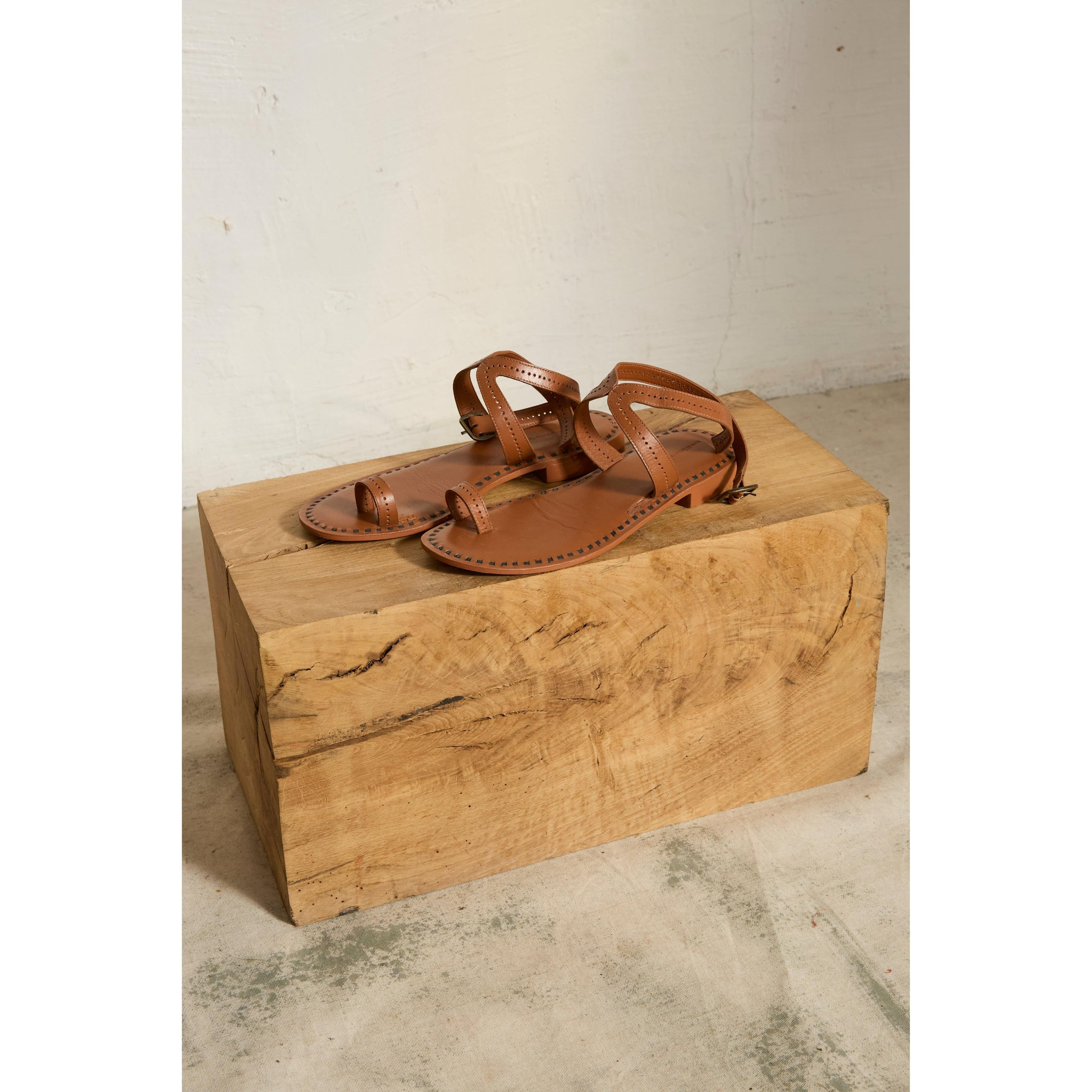 Sandales En Cuir Irene Bis - Camel