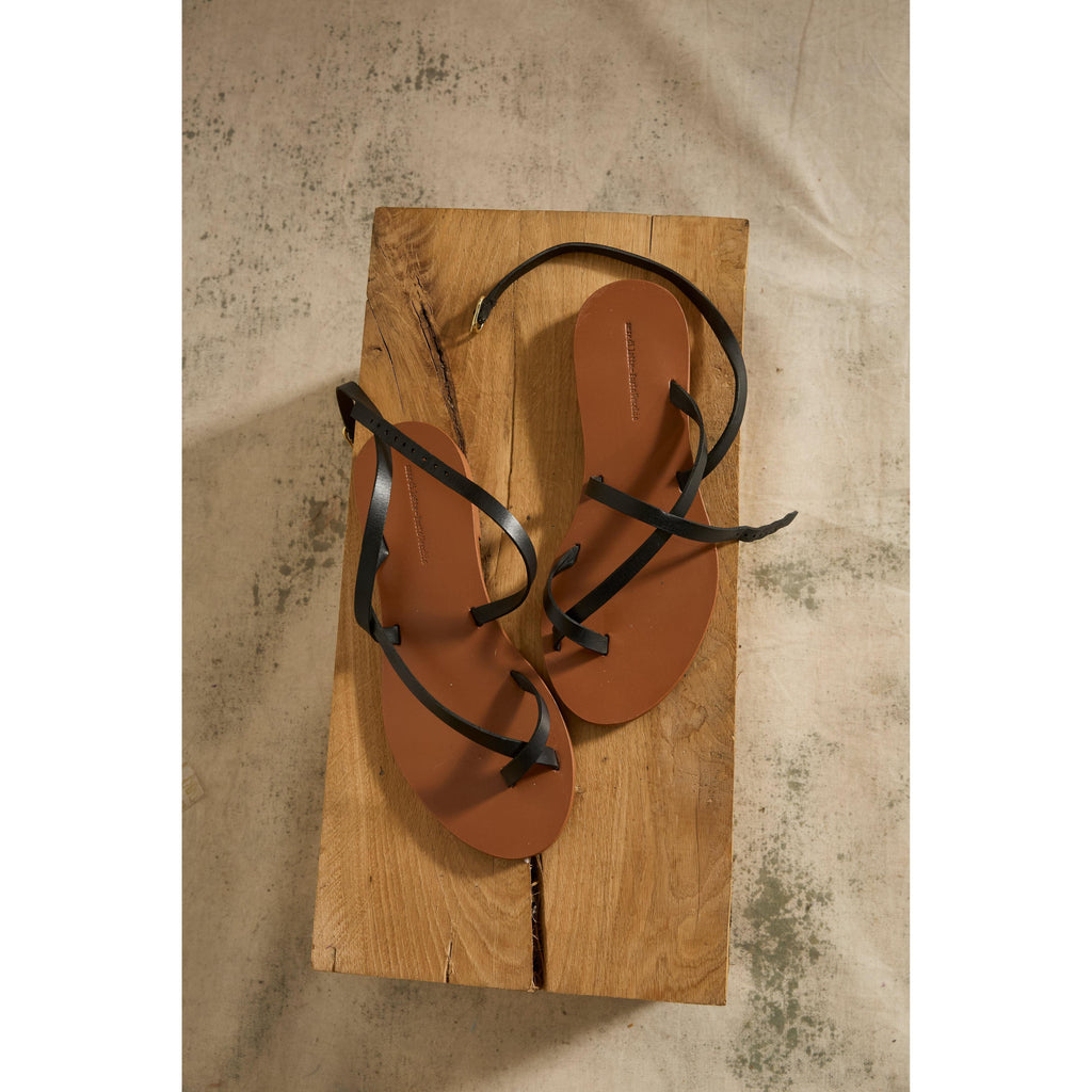 Sandales En Cuir Island - Camel / Black