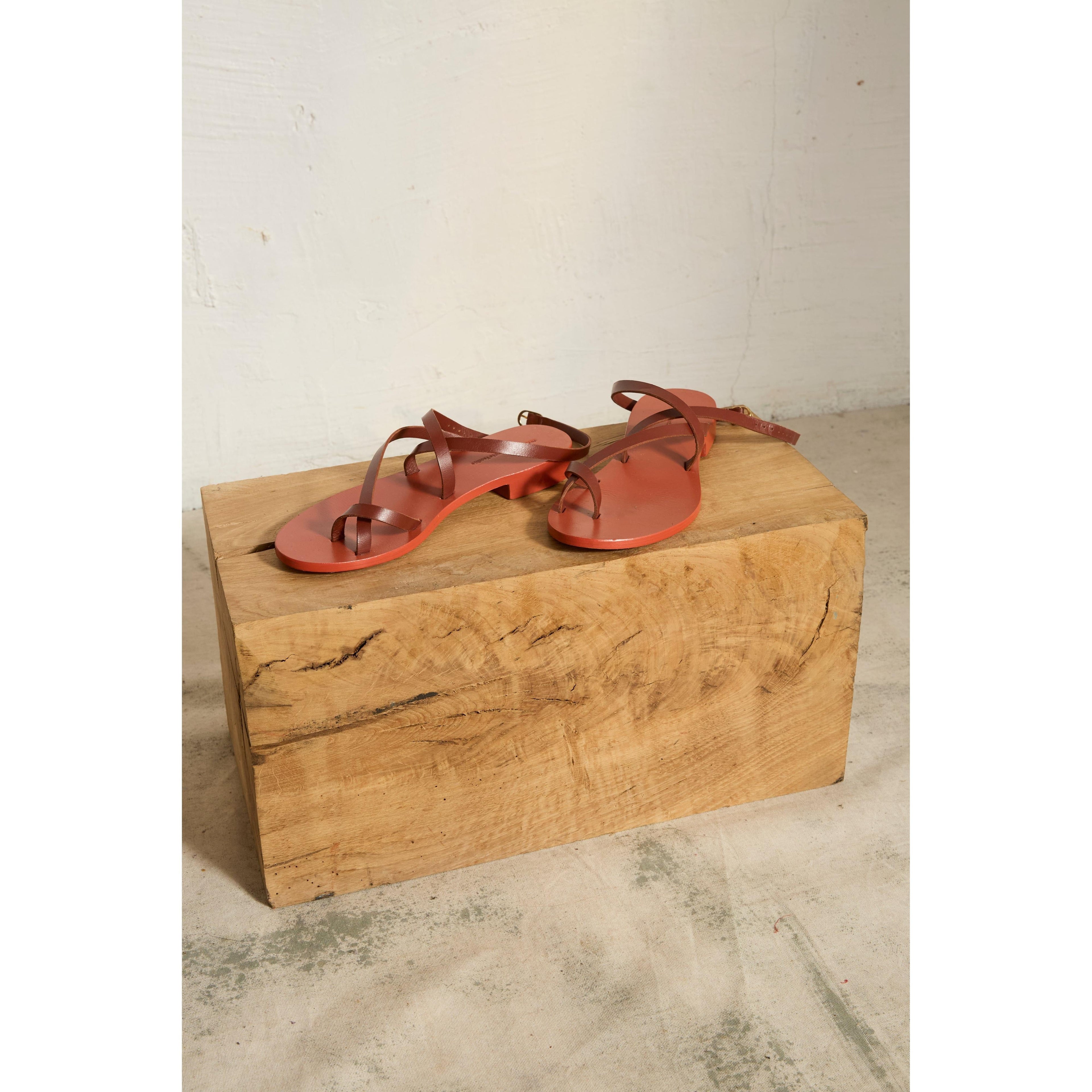 Sandales En Cuir Island - Apricot / Auburn
