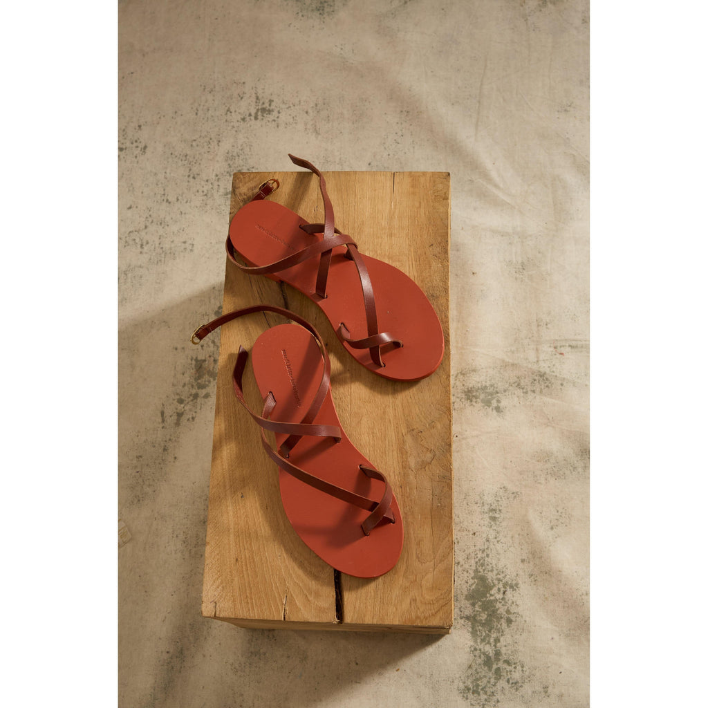Sandales En Cuir Island - Apricot / Auburn