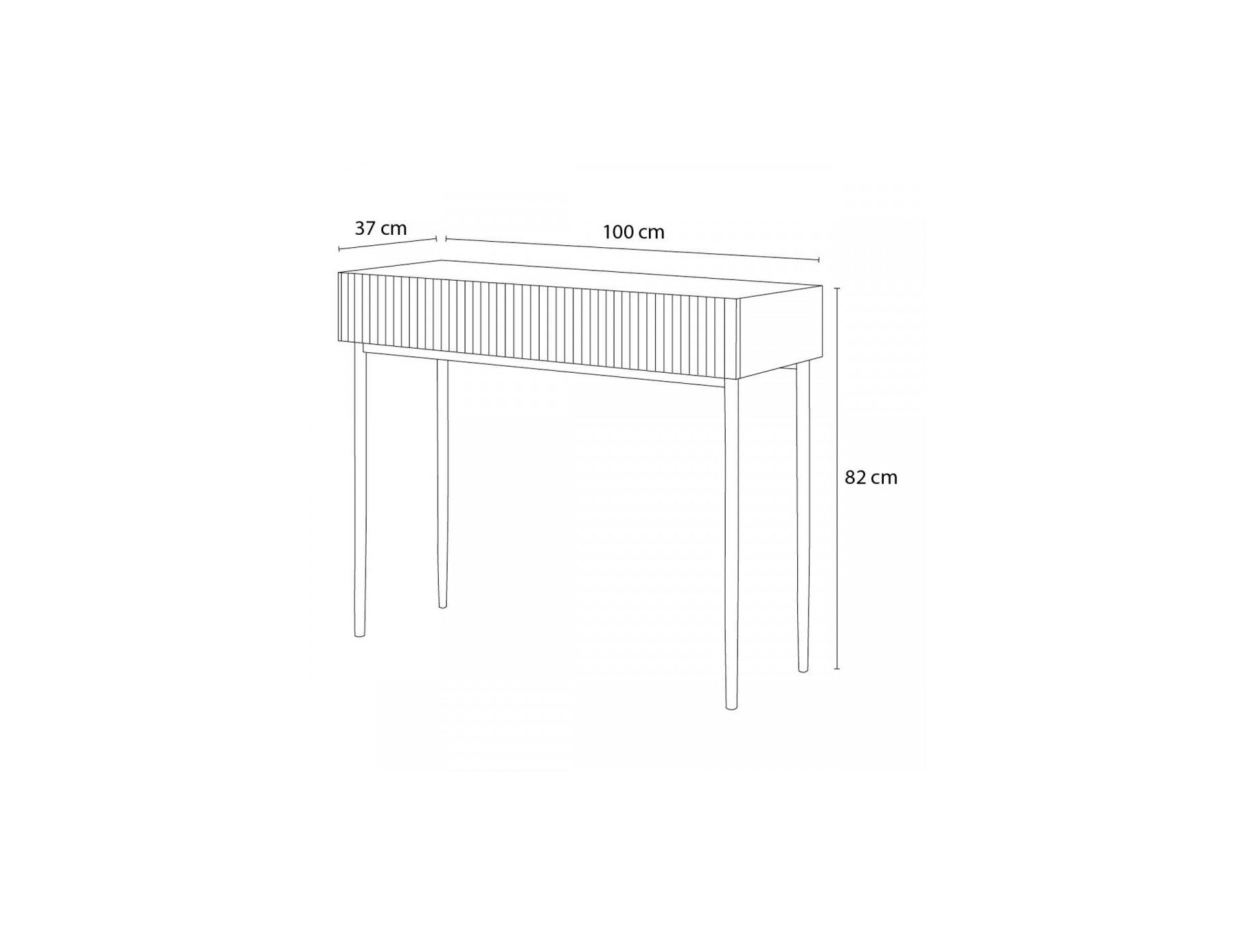 Kasha - Console 2 Tiroirs - Pieds Or