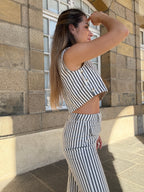 Top Rayé Marin Bleu