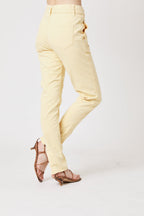 Jean Slim Taille Haute Ceinture - Light Yellow