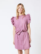 Robe Courte Unie Brod Epaules - Parma