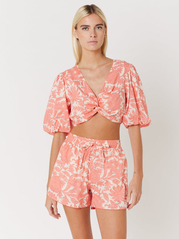 Crop Top Imprimé Noue Devant - Madeira