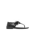 Sandales Saint Laurent Ring Leather - Black - Femme