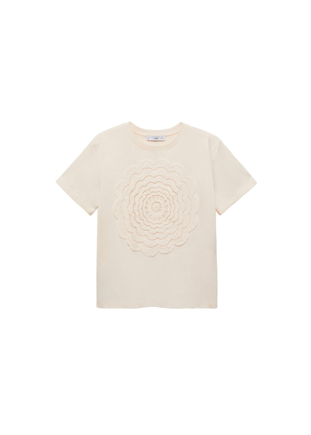 T-Shirt Brodé Fleur En Crochet