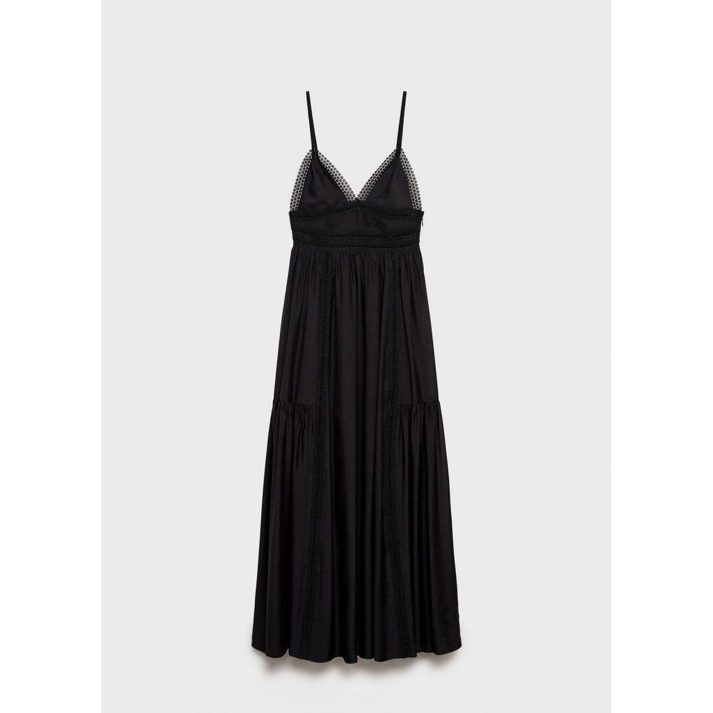 Robe Longue Détails Dentelle