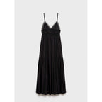 Robe Longue Détails Dentelle